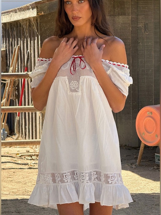 Frankie's Bikinis Dresses & Skirts - Frankie’s Bikinis x Bella Hadid Western Poplin Dress Size L SOLD OUT